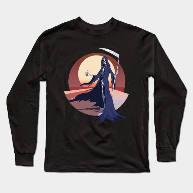 Grim reaper Hitchhiking Long Sleeve T-Shirt by TMBTM